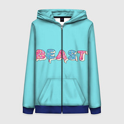 Толстовка на молнии женская Mr Beast Donut, цвет: 3D-синий