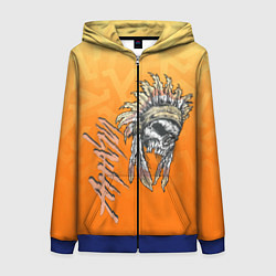 Толстовка на молнии женская Краснокожий, цвет: 3D-синий