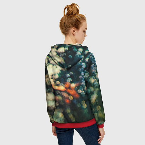 Женская толстовка на молнии Obscured by Clouds - Pink Floyd / 3D-Красный – фото 4