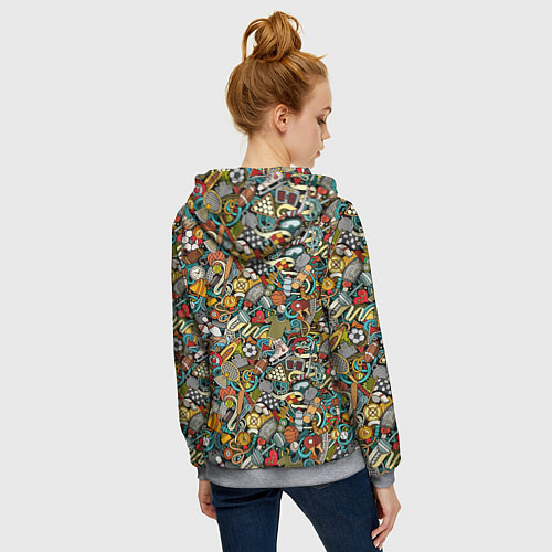 Женская толстовка на молнии СПОРТ Athlete / 3D-Меланж – фото 4