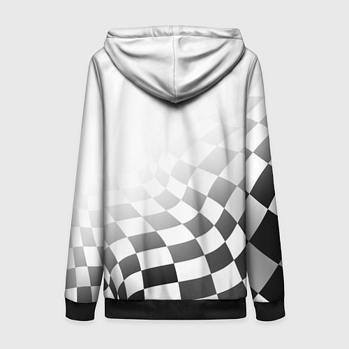 Женская толстовка на молнии MERCEDES, МЕРСЕДЕС СПОРТ, ФИНИШНЫЙ ФЛАГ, ФОРМУЛА 1 / 3D-Черный – фото 2