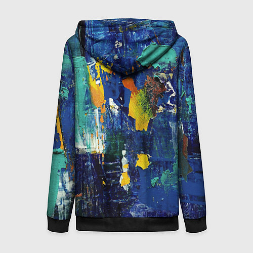 Женская толстовка на молнии КРАСКА PAINT / 3D-Черный – фото 2