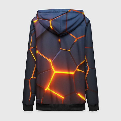 Женская толстовка на молнии ОГНЕННЫЙ КРИПЕР 3D ПЛИТЫ FIRE CREEPER / 3D-Черный – фото 2