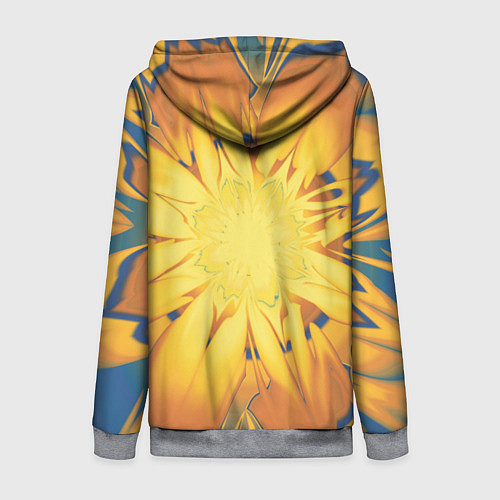 Женская толстовка на молнии Солнечный цветок Абстракция 535-332-32 / 3D-Меланж – фото 2