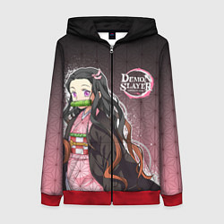 Толстовка на молнии женская НЕЗУКО NEZUKO SLAYER, цвет: 3D-красный