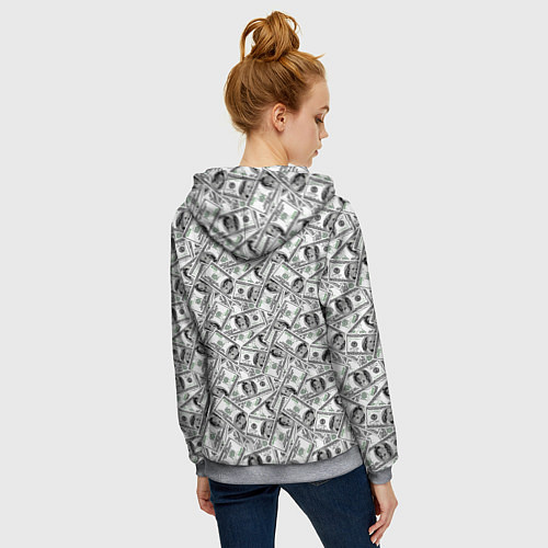 Женская толстовка на молнии Миллионер Millionaire / 3D-Меланж – фото 4