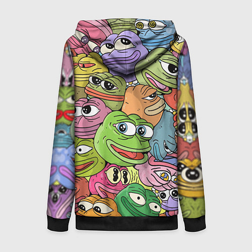 Женская толстовка на молнии Pepe BOMBING / 3D-Черный – фото 2