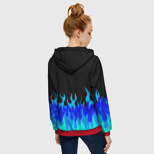 Женская толстовка на молнии Poppy Playtime - Fire / 3D-Красный – фото 4