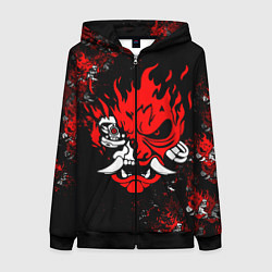 Женская толстовка на молнии SAMURAI CYBERPUNK 2077 LOGO