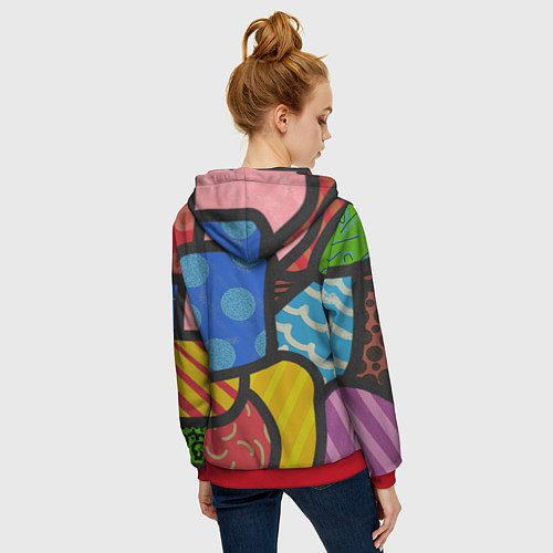 Женская толстовка на молнии В стиле ромеро бритто / 3D-Красный – фото 4