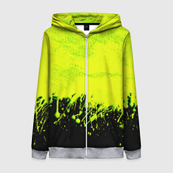 Толстовка на молнии женская НЕОНОВЫЕ БРЫЗГИ КРАСКИ, цвет: 3D-меланж