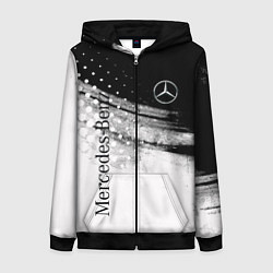 Толстовка на молнии женская Mercedes-Benz спорт, цвет: 3D-черный