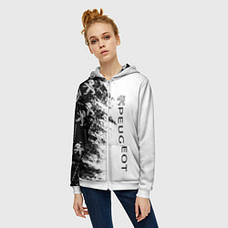 Толстовка на молнии женская Peugeot Распылитель, цвет: 3D-белый — фото 2
