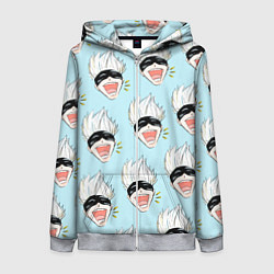 Толстовка на молнии женская Узор с Сатору, цвет: 3D-меланж