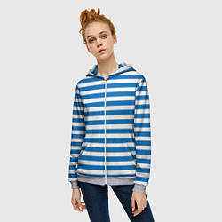 Толстовка на молнии женская ТЕЛЬНЯШКА ВДВ В ПОЛОСКУ, цвет: 3D-меланж — фото 2