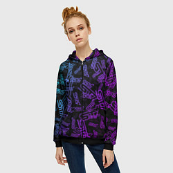 Толстовка на молнии женская STI NEON PATTERN, цвет: 3D-черный — фото 2