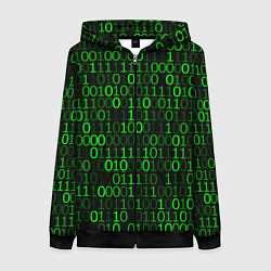 Толстовка на молнии женская Бинарный Код Binary Code, цвет: 3D-черный