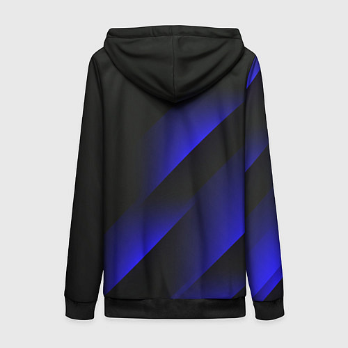 Женская толстовка на молнии Blue Fade 3D Синий градиент / 3D-Черный – фото 2