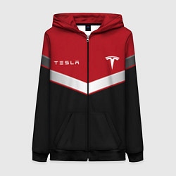 Толстовка на молнии женская ФОРМА КОМПАНИИ - TESLA RED, цвет: 3D-черный