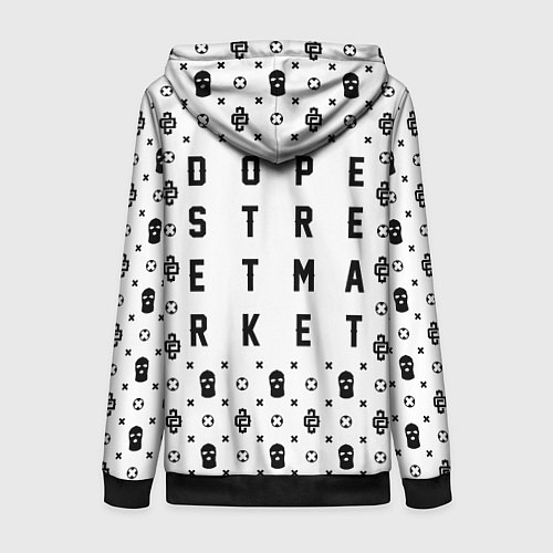 Женская толстовка на молнии Узор White Dope Camo Dope Street Market / 3D-Черный – фото 2