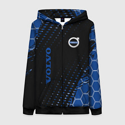 Толстовка на молнии женская Volvo - Вольво Sport соты, цвет: 3D-черный