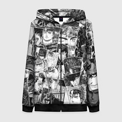 Толстовка на молнии женская Berserk pattern, цвет: 3D-черный