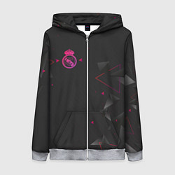 Толстовка на молнии женская Реал Мадрид форма абстрактная, цвет: 3D-меланж