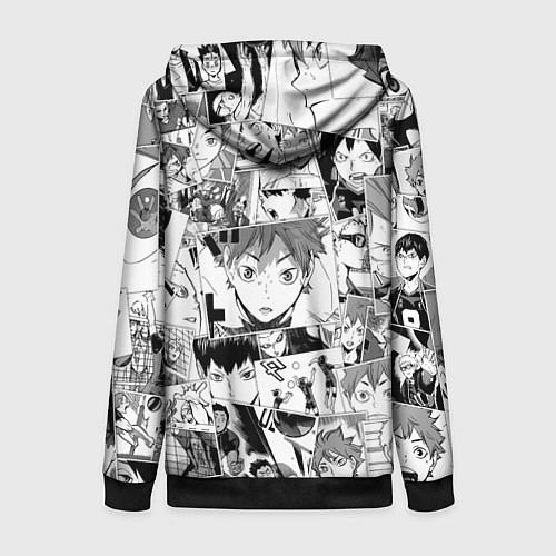 Женская толстовка на молнии Волейбол!! pattern / 3D-Черный – фото 2