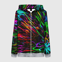 Толстовка на молнии женская Neon pattern Vanguard, цвет: 3D-меланж