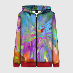 Толстовка на молнии женская Abstract color pattern Summer 2022, цвет: 3D-красный