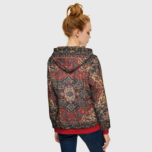 Женская толстовка на молнии КОВЁР ПАЛАС / 3D-Красный – фото 4