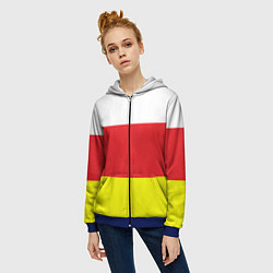 Толстовка на молнии женская СЕВЕРНАЯ ОСЕТИЯ РЕСПУБЛИКА, цвет: 3D-синий — фото 2