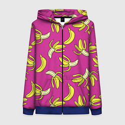 Женская толстовка на молнии Banana pattern Summer Color