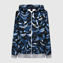 Толстовка на молнии женская Drain monsters, цвет: 3D-меланж