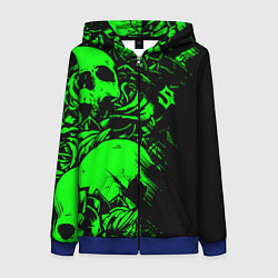 Толстовка на молнии женская Сабатон sabaton черепа, цвет: 3D-синий