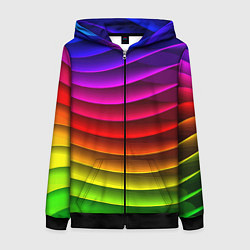 Женская толстовка на молнии Color line neon pattern Abstraction Summer 2023