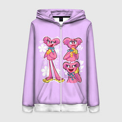 Толстовка на молнии женская РАЗНАЯ КИССИ МИССИ KISSY MISSY, цвет: 3D-белый