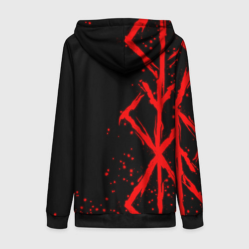 Женская толстовка на молнии КЛЕЙМО ЖЕРТВЫ BERSERK БЕРСЕРК / 3D-Черный – фото 2