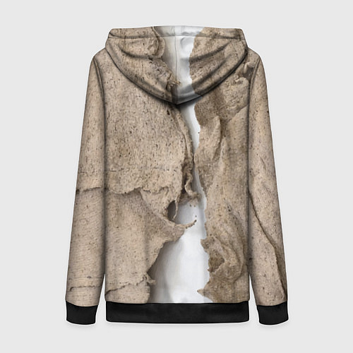 Женская толстовка на молнии Только для Италии Мешковина Рваньё Only for Italy / 3D-Черный – фото 2