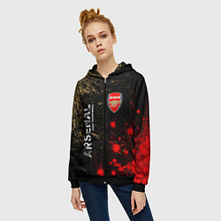 Толстовка на молнии женская АРСЕНАЛ Arsenal Pro Football Краска, цвет: 3D-черный — фото 2