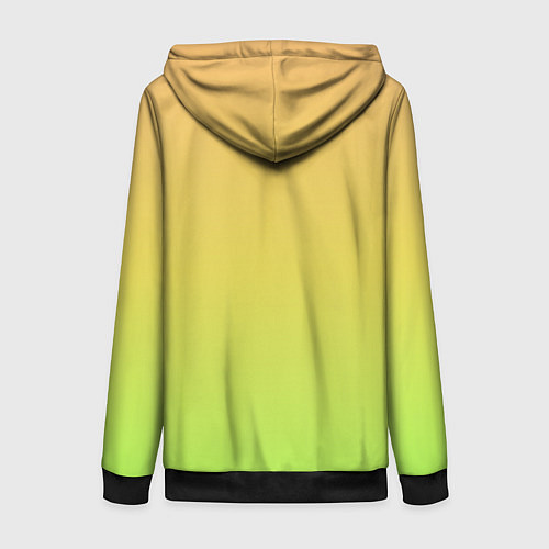 Женская толстовка на молнии GRADIEND YELLOW-GREEN / 3D-Черный – фото 2