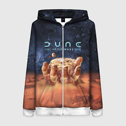 Женская толстовка на молнии Dune: Spice Wars песчаные дюны и рука с базой