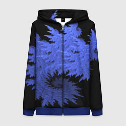 Толстовка на молнии женская Абстрактный морозный узор Abstract frost pattern, цвет: 3D-синий