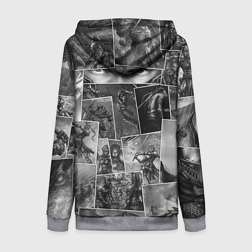 Женская толстовка на молнии Тёмные души комикс / 3D-Меланж – фото 2