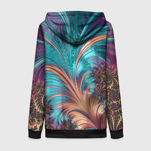 Женская толстовка на молнии Floral composition Цветочная композиция / 3D-Черный – фото 2