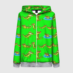 Женская толстовка на молнии CHARMING CROCODILES