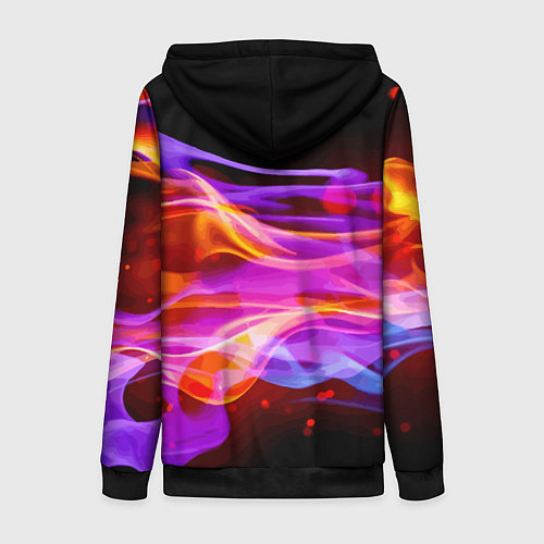 Женская толстовка на молнии Abstract colorful waves / 3D-Черный – фото 2