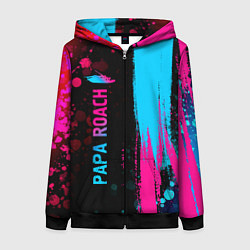 Толстовка на молнии женская Papa Roach Neon Gradient, цвет: 3D-черный