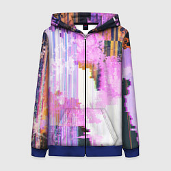 Толстовка на молнии женская Glitch art Fashion trend, цвет: 3D-синий