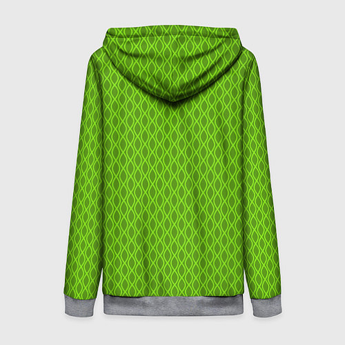 Женская толстовка на молнии Зеленые ячейки текстура / 3D-Меланж – фото 2